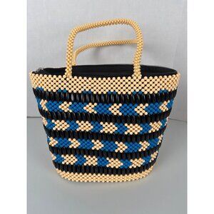 Handcrafted Beaded Tote Bag With Zipper Closure NWOT $80.00 Southwestern Aztec